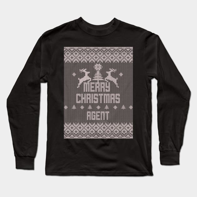 Merry Christmas AGENT Long Sleeve T-Shirt by ramiroxavier